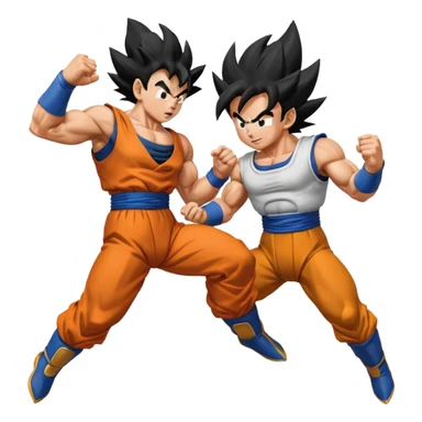 Goku flying fast Crashes Vegeta  sticker