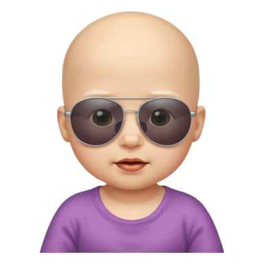bald baby with sunglasses sticker
