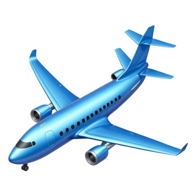 Glitter blue avião sticker
