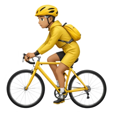 Cyclist in raincoat sticker