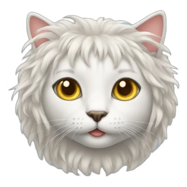 Cat in wig sticker