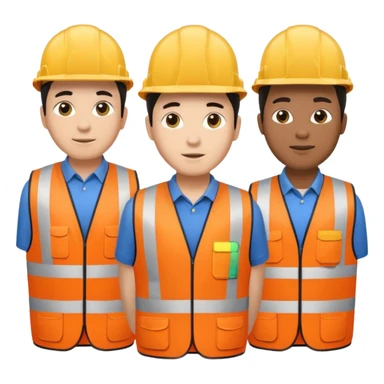 group of multiracial railway engineer  standing sticker