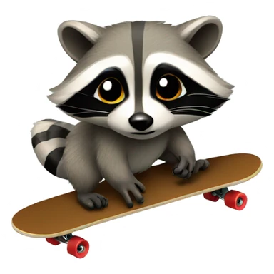Realistic Raccoon on a skateboard sticker
