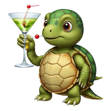 turtle wearing a watch drinking a martini sticker