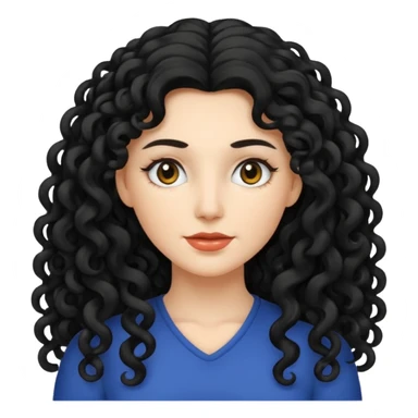 mujer blanca con cabello largo rizado negro sticker