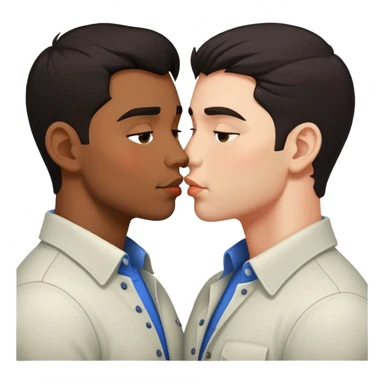 gay men kissing one, one dark hair sticker