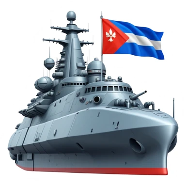 Colossal Russian space warship with flag coloration and heavy armaments sticker