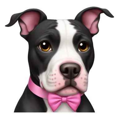 Black and White Pitbull with Pink Bow sticker