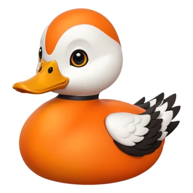 orange whit duck beak and black dot eyes cartoon style sticker