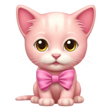 pinkish kitten with bow sticker