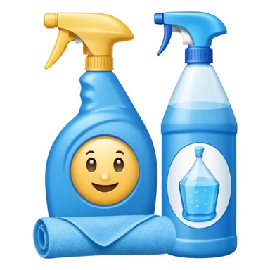 cleaning product and rag sticker