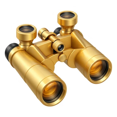 gold binoculars with BIG lenses and simple eye holes sticker