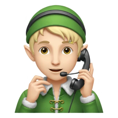 elf talking on the phone sticker
