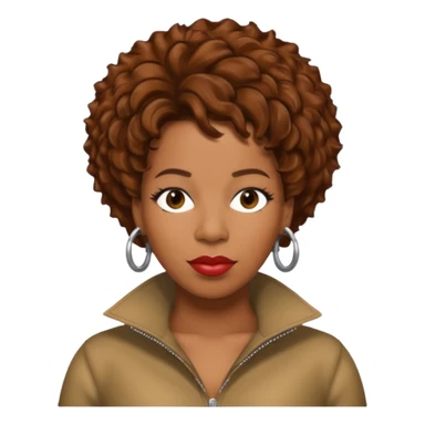 Macy Gray with brown hair sticker