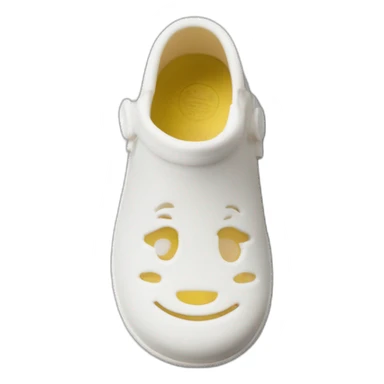 seamless baby rubber one-piece slip-on clog, top view, white sticker