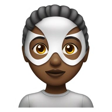 Girl wearing a mask sticker