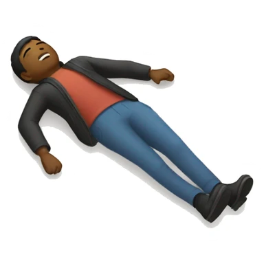 Person lying face first on the ground sticker
