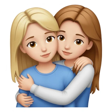 Dos chicas una pelo marrón una ruba abrazándose  sticker