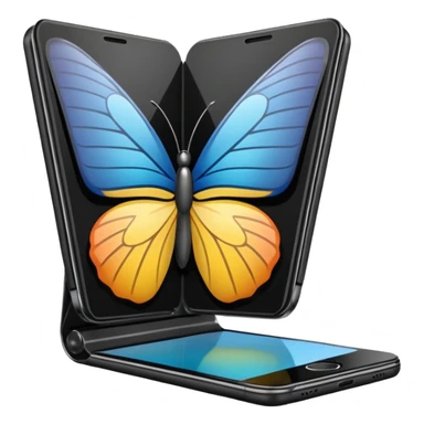 Foldable phone halfway open.






















 sticker