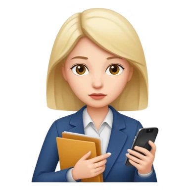 same woman but leaving documents to phone sticker