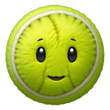 tennis ball bright fuzzy sphere sticker