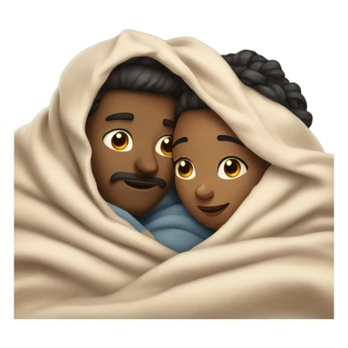 Husband snuggling with wife in bed  sticker