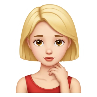 Girl holding her neck sticker