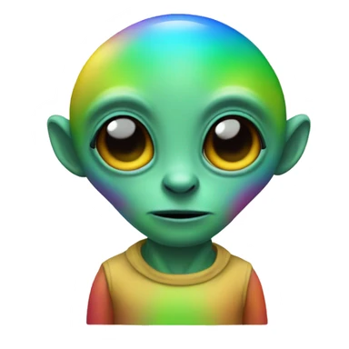 rainbow alien sticker