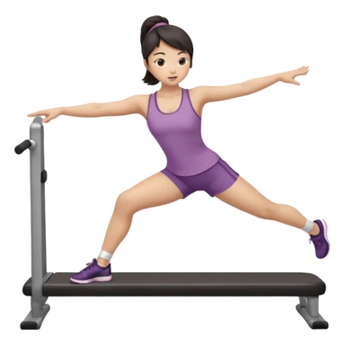 Asian girl doing barre workout  sticker