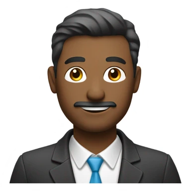 Petit homme de 40 ans techo pro Qui lève les doigts pour le truc du jour.  sticker