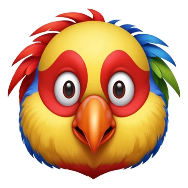 funny parrot wearing a clown nose sticker