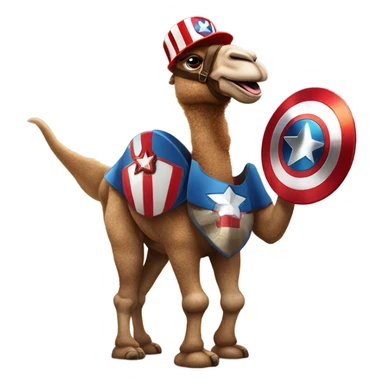 Captain America as a camel ordering Little Caesars sticker