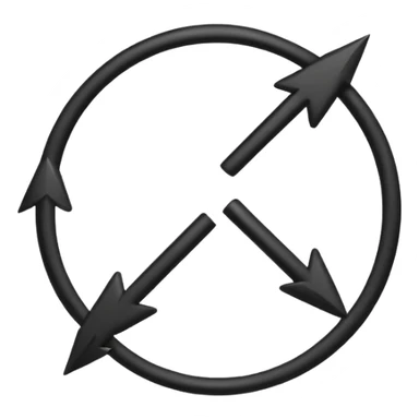 Minimalistic flat vector icon, iOS style, thin black contour on white background. Circular arrows forming an infinite loop, symbolizing Agile process. Clean, no text, no shadows.
 sticker