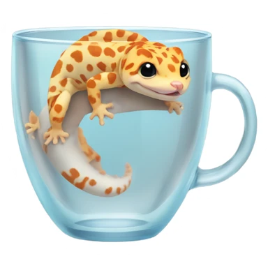 orange leopard gecko in a glass cup sticker