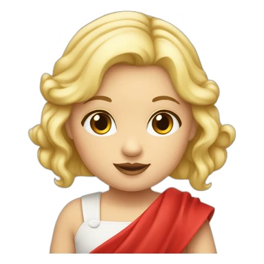 bébé fille blonde décoiffée avec une feuille d’érable rouge sticker