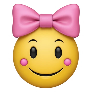 Aesthetic smiley ￼ face ￼ wearing a bow ￼ sticker