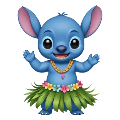 Stitch doing the hula sticker