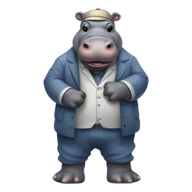 Hippo dressed as want sticker