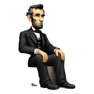 Abraham Lincoln sitting on the Hollywood sign sticker