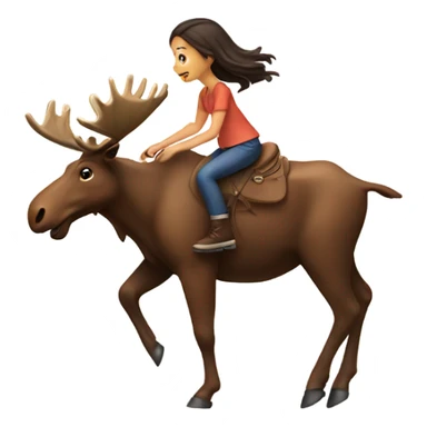 Girl riding moose sticker
