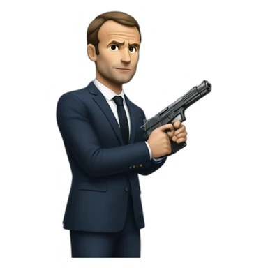 Macron qui a un pistolet sticker