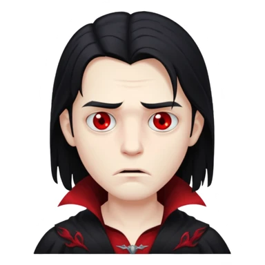 sad face vampire boy long hair
 sticker