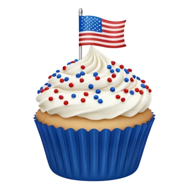 4th of july cupcake flag sticker