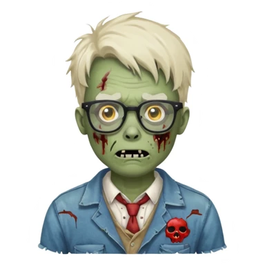 Zombie nerd sticker