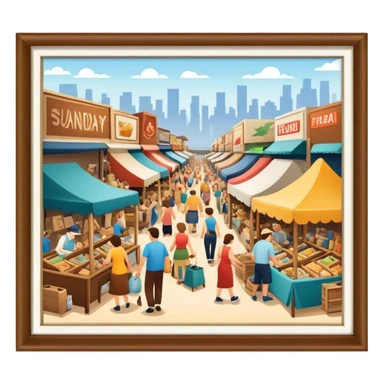 sunday flea market sticker