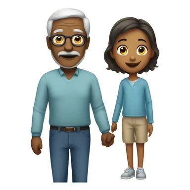 A grandfather with his daughter  sticker