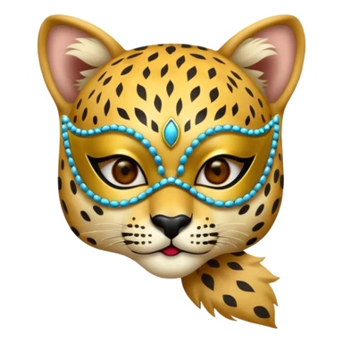 cheetah with glamorous masquerade mask sticker