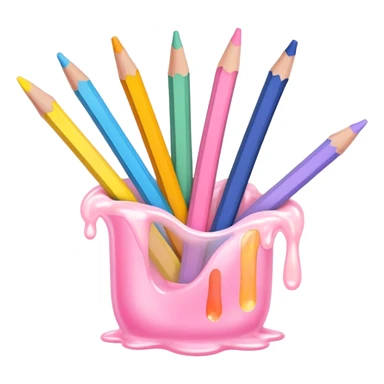 pastel melted pencil sticker