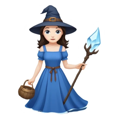 Brunette girl witch cool water sticker