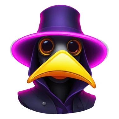 plague doctor with neon sticker